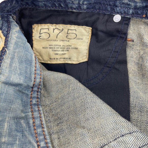 575 Denim Womens 30 Distressed Boho Frayed Hem Denim Jean Straight Skirt - Picture 8 of 8